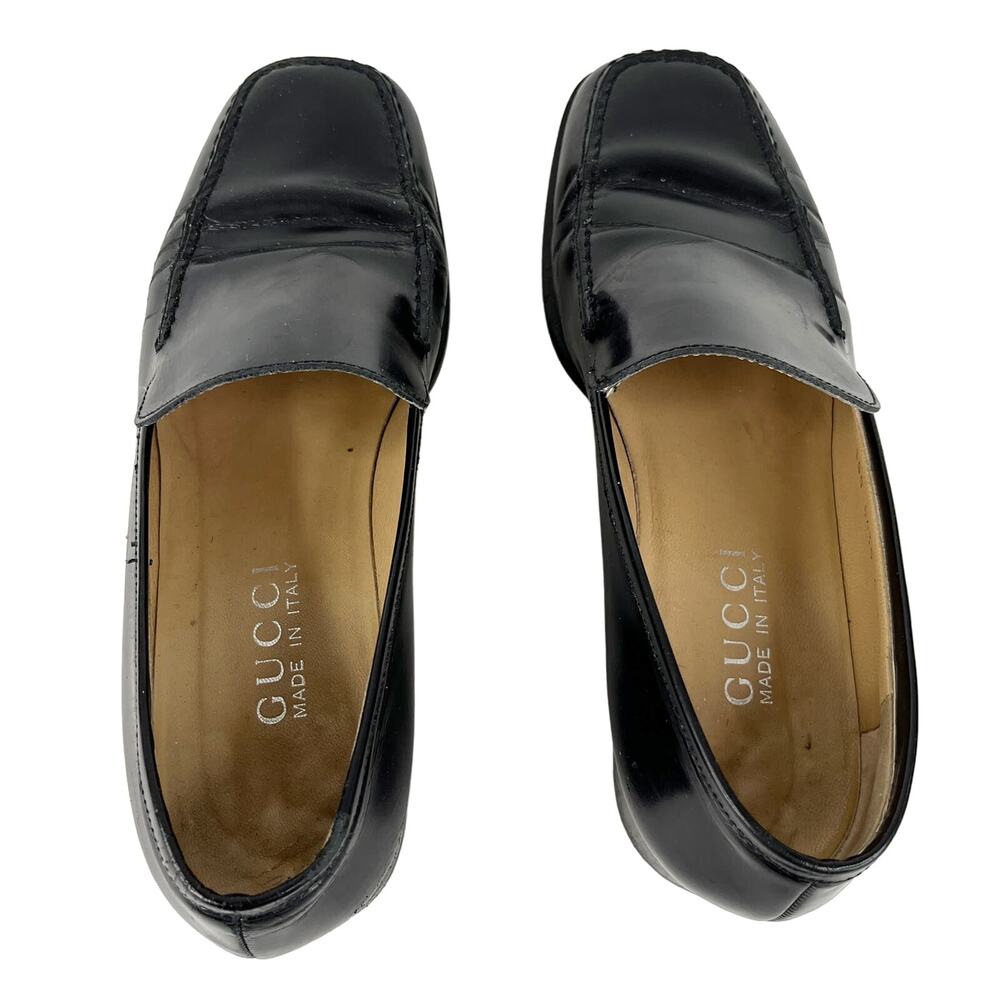 Gucci Womens Loafers Shoes Patent Leather Black 6B 100 0430 - Picture 4 of 11